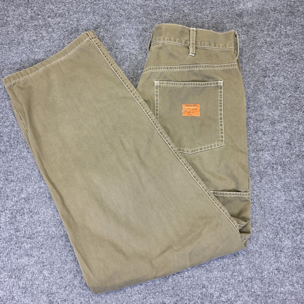 Vintage Structure Pants Men 33X32* Brown Trucker Baggy Y2K Cotton Wide Skate